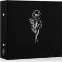 Lanpn 12x12 inch Scrapbook Photo Album, Linen Cover Archival Acid Free Top Load 3 Ring Binder Folder Photo Book 12 x 12 with 30 Plastic Sleeves 60 Pages (Black)