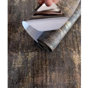 Peel and Stick Wallpaper Industrial Textured Metallic Wallpaper Self Adhesive Distressed Wall Paper Roll, 20.8'' X 236.0'', Charcoal & Gold
