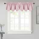 NICETOWN Bedroom Blackout Valance Tier - 52 inches by 18 inches Scalloped Rod Pocket Valance Window Curtain for Girl's Room/Baby Nursery/Dormitory/Kids Room, Lavender Pink, 1 Pack
