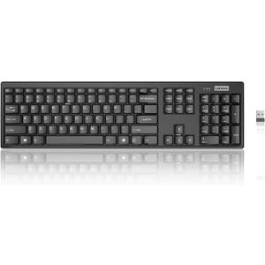 Lenovo 100 Wireless Compact Keyboard  Cordless Keyboard for PC & Laptop with Windows  Silent Keys  Full-Size Layout with Numeric Keypad  Plug & Play USB Receiver  Portable, Black