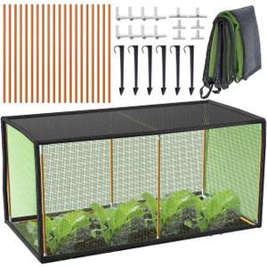 Garden Mesh Plant Enclosure, Plant Shade with Bracket, Mesh Plant Cover, Raised Beds Row Cover Net for Fruits Vegetables Seedlings Flowers, Plant Protection Tent-2.95ft*1.47ft*1.47ft (medium size)