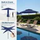 Patio Umbrella, 2 Tier Outdoor Table Umbrella, Large Vented Market Umbrellas with Push Button Tilt and Crank, 8 Sturdy Ribs for Backyard, Deck, Pool, UPF50+ UV Protection