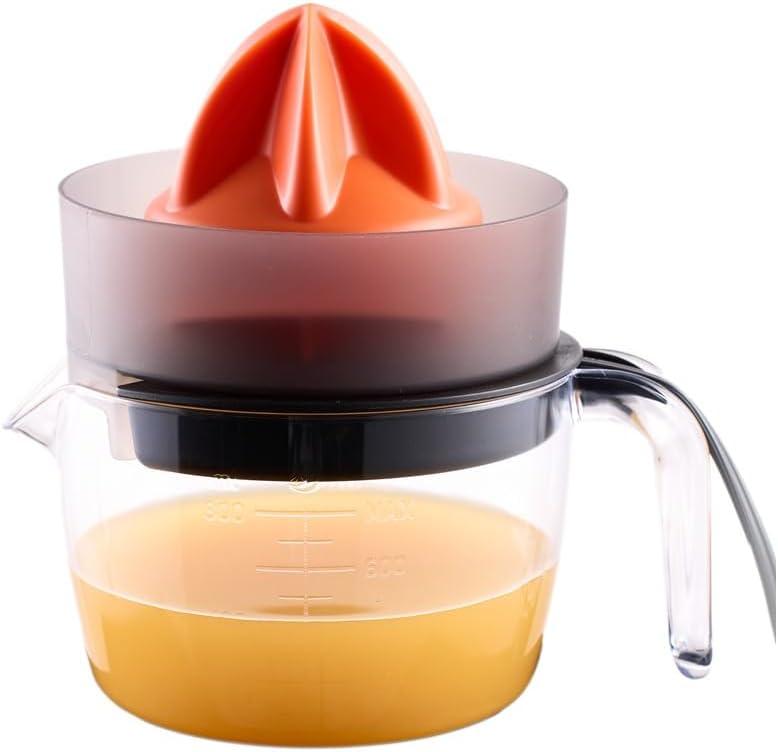 Electric Citrus Juicer  3 Cup (24 oz) Orange Juicer with Seed Filter, Auto-Reverse, Compact Design  Easy Press Citrus Juicer for Oranges, Lemons, Limes  BPA-Free  Black and orange