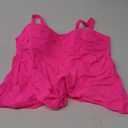 Aqua Eve Plus Size Tankini Top Only Bandeau Swim Top Strapless Swimsuit Top Twist Front Bathing Suit Top No Bottom (18 Plus, Hot Pink)
