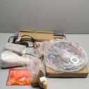 EDISHINE 68" Arc Floor Lamp with Table, Vintage Standing Lamp for Living Room with Tray, Height Adjustable, 5 Color Temperatures LED Bulb Included, Beige Shade, for Bedroom Office, Wood Grain