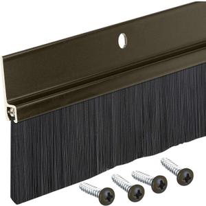 Brush Sweep Door Sweep with Black 1 1/2" Brush (3 FT, Brown)