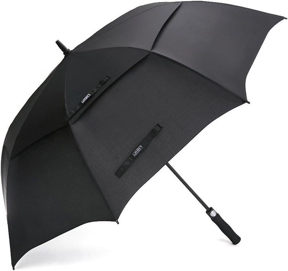 G4Free 47/54/62/68 Inch Automatic Open Golf Umbrella Oversize Extra Large Double Canopy Vented Windproof Waterproof Stick Umbrellas, Black 