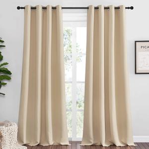NICETOWN Bedroom Room Darkening Curtains, Biscotti Beige, 1 Pair, 55 inches by 102 Inch, Triple Weave Microfiber Grommet Top Thermal Insulated Solid Darkening Panels/Drapes for Kid's Room (55"W x 102"L (Pack of 2), Biscotti Beige) NICETOWN Bedroom Room Darkening Curtains, Biscotti Beige, 1 Pair, 55 inches by 102 Inch, Triple Weave Microfiber Grommet Top Thermal Insulated Solid Darkening Panels/Drapes for Kid's Room (55"W x 102"L (Pack of 2), Biscotti Beige)