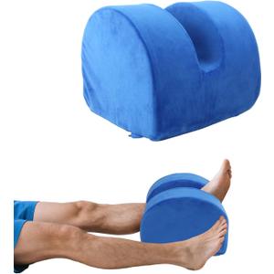 Knee Recovery Pillow for Post-Surgery with Memory Foam, Orthopedic Leg Positioning Pillow, Knees Support & Elevation Pillows, Ideal for Knee Replacement Recovery, Injury and Rest (Blue)