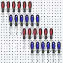 Ripeng 4 Pieces Pegboard Screwdriver Holders Peg Board Organizer Accessories Multi Ring Tool Holders Six Tool Organizer Racks for Pegboard, Pliers (Silver)