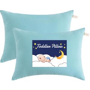 NTBAY Toddler Pillows, Down Alternative 13"x18" Pillows, Machine Washable - Soft and Breathable Travel Small Pillows for Sleeping, Ideal for Daycare, Crib, Cot, Aqua