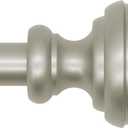 Nickel Curtain Rods for Windows 16.5-45 inch,3/4 inch Heavy Duty Adjustable Decorative Curtain Rod with Modern Finials,Window Rods for Bedroom, Living Room,Patio and Kitchen