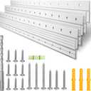 3 Pairs 30" Heavy Duty French Cleat Hangers, Wall Cleats Hanging Kit for Pictures Mirrors Headboards, Aluminum Z Bar Clips Support 300 lbs - Interlocking Mounting Z Hanger Bracket and Hardware (Silver)