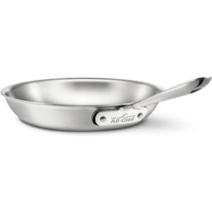 All-Clad D5 5-Ply Brushed Stainless Steel Fry Pan 12 Inch Induction Oven Broiler Safe 600F Pots and Pans, Cookware Silver