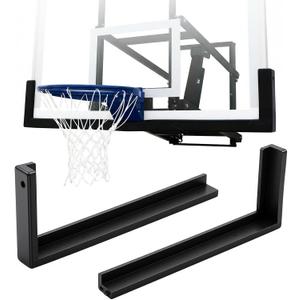 Pushglossy 1 Sets Universal Black Basketball Glass Backboard Padding Protector for Basketball Hoop Corner Outdoor Inground Replacement UV Resistance Professional Weatherproof Indoor