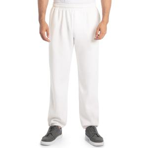 Fruit of the Loom Eversoft Fleece Elastic Bottom Sweatpants with Pockets, Relaxed Fit, Moisture Wicking, Breathable (Medium, White)