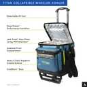 Titan by Arctic Zone Collapsible Wheeled Soft Sided Cooler with Detachable Rolling AT Cart, Insulated Bag with Leak Proof Lining, for Travel, Beach, Picnic, 60 Can Capacity