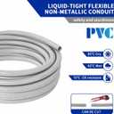 (1/2" Dia * 50 Feet) Yariwiz Flexible Electrical Conduit Liquid Tight PVC Conduit Kit with 5 PCS Coupling, 3 PCS Elbow and 10 PCS Strap, Sealtight Seal Flex Liquidtight Wire Outdoor Non Metallic Grey