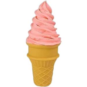 Fenteer Fake Ice Cream Cone Simulation Ice Cream Food Model Realistic Pretend Food Toy for Decoration Fake Cupcake Prop Desktop Decor Display, Pink