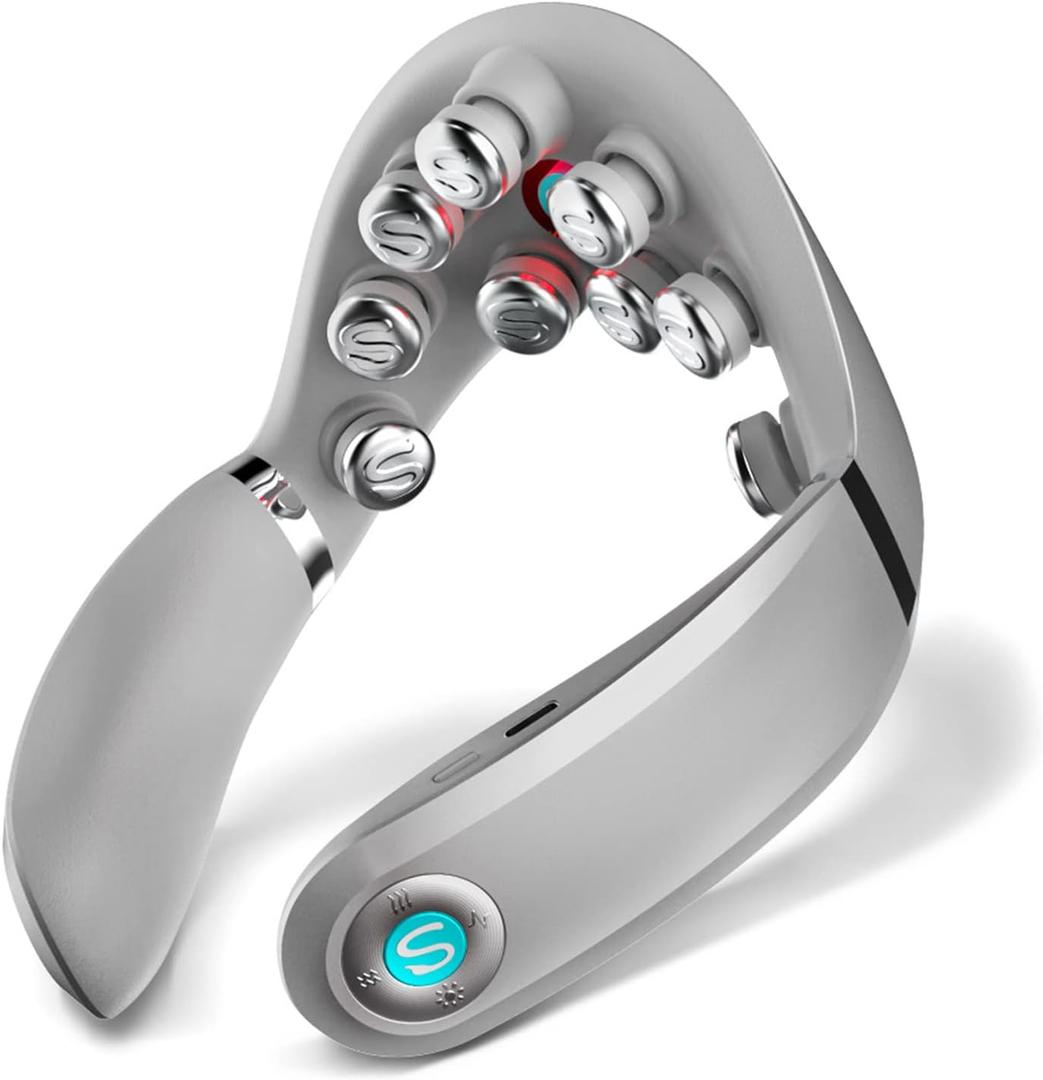 SKG Neck Massager with Heat, Cordless Vibration Infrared Neck Massager Deep Tissue for Pain Relief, Portable Electric Massager Smart Neck Relaxer Use at Car Home Office G7 PRO