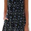 nclook Women's 2025 Summer Casual Dress Sweet Cute V Neck Sleeveless Mini Dresses with Pockets XL