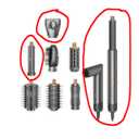 8 in 1 Hair Styler & Hair Dryer Brush Set, High-Speed Negative Ionic Foldable Hair Dryer Fast Drying, Multi Professional Hot air Styler for Curling Volumizing Straightening Styling(Grey) (ONLI BRUSH)