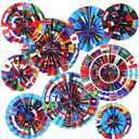 Outus 27 Pcs International World Flags Classroom Decorations Around The World Hanging Paper Fans Country Flags International Decor Party Banner Garland for Office Classroom Decor