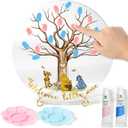Gender Reveal Fingerprint Tree - Winnie Gender Reveal Keepsake Fingerprint Tree Guest Book for Baby Shower Idea Baby Gender Reveal Party with Watercolor Paint to DIY Meaningful Fingerprint Tree