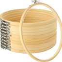 QTLCOHD 20 Pieces 6 Inch Embroidery Hoops Bulk Bamboo Circle Cross Stitch Hoop Ring for Embroidery Crafts, DIY Hand Sewing