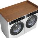 1-Tier Washer Dryer Countertop with 2.75" H Edge Rails, 54" W x 27.55" D Laundry Countertop for Folding Clothes, Washer and Dryer Topper with Non-Slip Pad (Brown)