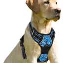 BARKBAY No Pull Dog Harness Front Clip Heavy Duty Reflective Easy Control Handle for Large Dog Walking(Blue camo,XL) (X-Large(Chest:31-38))