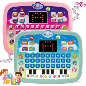 Wenbeier Kids Learning Tablet Toddler Tablet with LED Screen Teach Alphabet Numbers ABC Learning for Toddlers Electronic Learning Toy for Gifts for Boy Girl, Baby Toddler Ages 3 4 5 6
