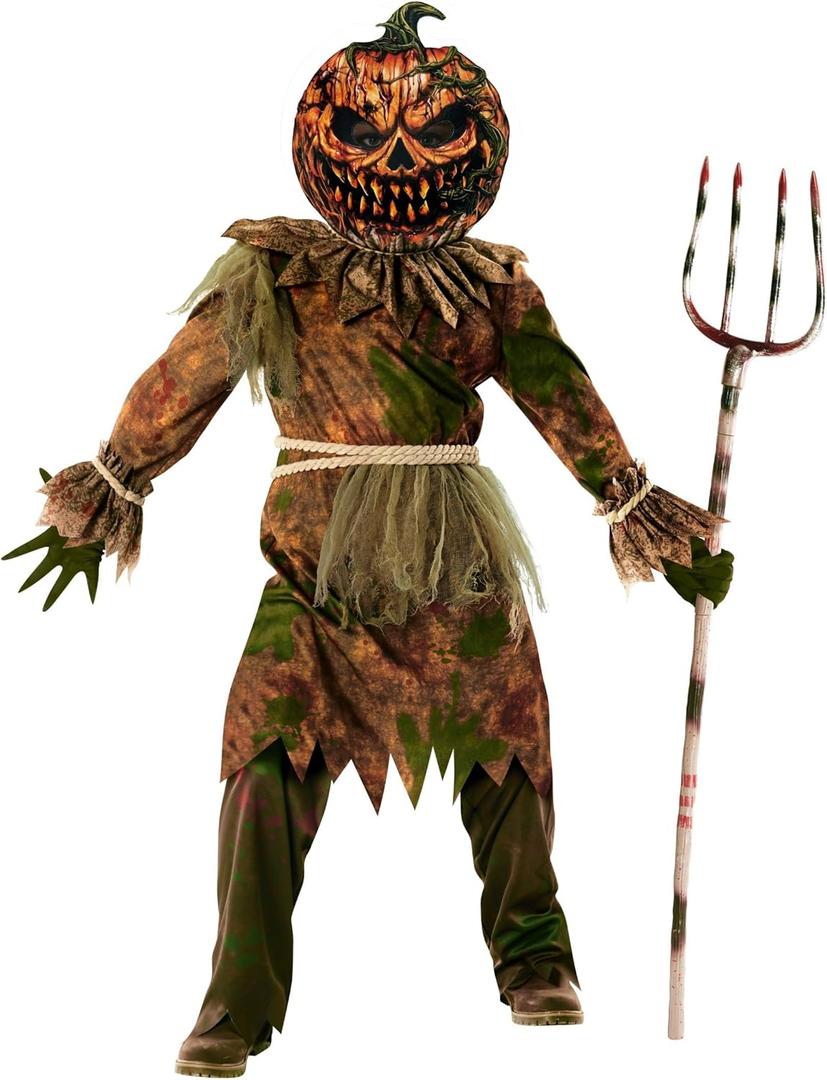 Morph Scary Pumpkin Costume For Boys - Halloween Pumpkin Costume For Kids, Grim Reaper Costume For Kids (Small)