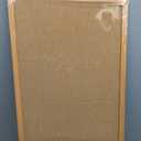 DoubleFill 12'' x 36'' Cork Bulletin Board Framed Large Wall Mounted Corkboard with Installation Kit, Push Pins for Home and Office Decor, School Message or Vision Background(Brown)