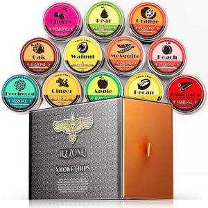 Wood Chips for Cocktail Smoker & Whiskey Smoker 12 Flavors Natural Wood Chips, Husband Father's Gift Smoke Gun Cocktails Drinks Food