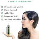 JSK Organic Castor Oil for Hair Growth, Eyelash Serum, USDA Certified Cold-Pressed Unrefined Hair Oil, 100% Pure Hexane-Free, 3.3 Oz Glass Bottle with Bonus Silk Hair Bonnet