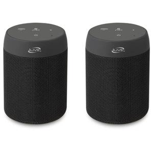 iLive Portable Bluetooth Waterproof Speaker, 2.56 x 2.56 x 3.54 Inches, Includes Micro-USB to USB Cable and Carabiner Clip, Black, Pack of 2