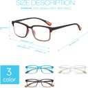 CARA 2 Pack Progressive Multifocus Reading Glasses for Men, Women Premium TR90 Frame Blue Light Blocking Computer Readers, 3ft Range Workspace (Top is not 0), 2.0 Black+Light blue