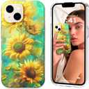 Magnetic for iPhone 13 Case Cute for Women, [Compatible with Magsafe][Drop Protection] Slim Colorful Flowers Oil Painting Printed Girly Floral Phone Case for iPhone 13