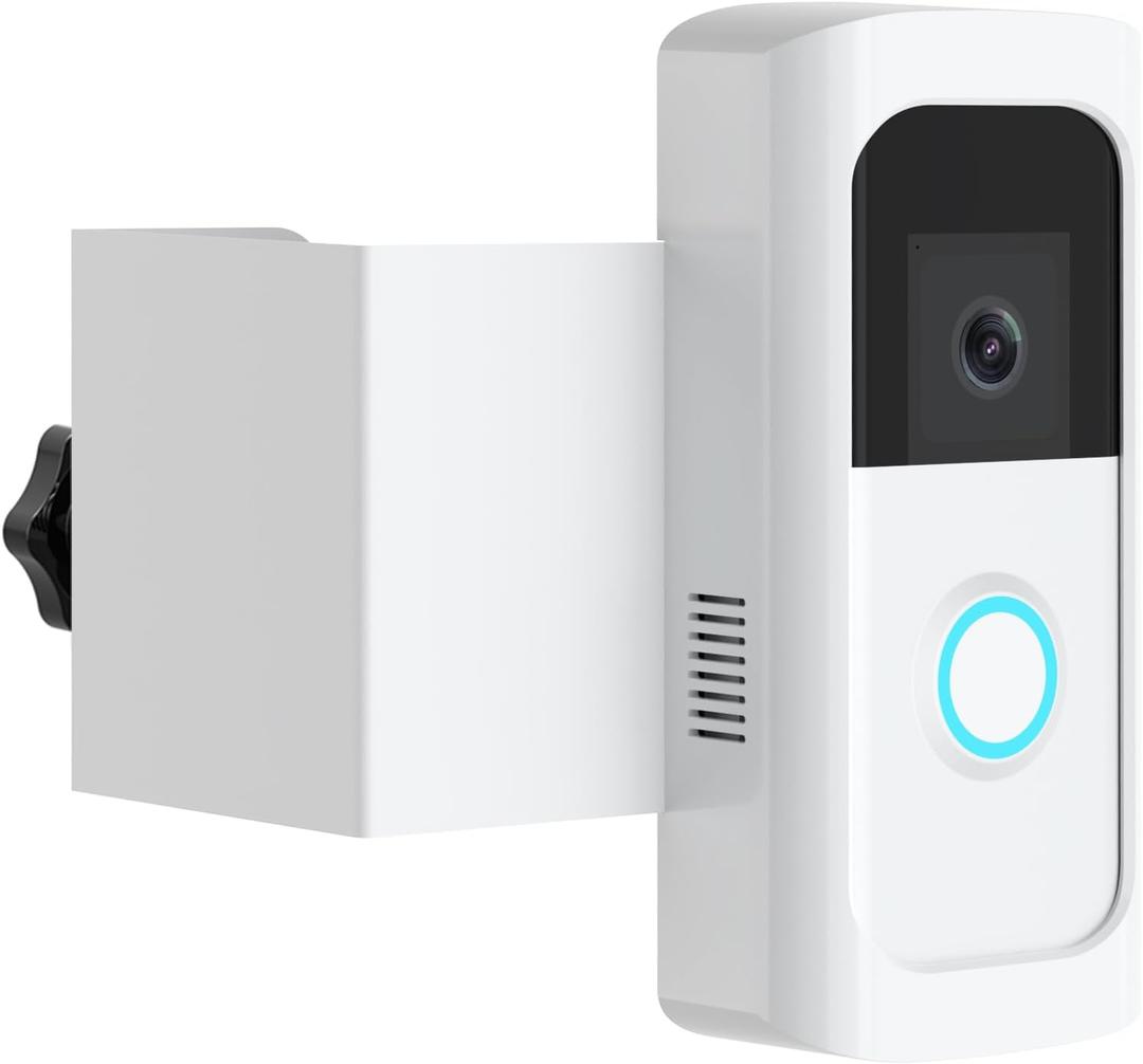 Anti-Theft Video Doorbell Mount, Doorbell Door Bracket No Drilling Compatible with Video Doorbell 2/ (2020 Release)/ Battery Doorbell Plus/Pro for Houses, Apartments, Rentals (White)