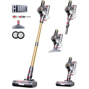 Cordless Vacuum Cleaner, 550W 45Kpa 60Mins Vacuum Cleaners for Home, Anti-tangle Stick Vacuum with Self-Standing, Wall Mount Charging, LDE Display, Wireless Vacuum for Carpet Pet Hair Hardfloor