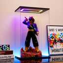 Clear Acrylic Display Case with Light for Gundam Display, Multiple Color Lights Dustproof Protection Display Box for Collectibles Action Figures14 x 10 x 21inch