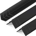 Sasylvia 10 Pcs Wall Corner Protector Guards, Avoid Scratching Scuffs, 1-1/8 x 36 Inches Vinyl Corner Trim Molding, Ease Install & Cleaning for Door Countertop Furniture Cabinet Protection, Black