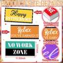 Beeveer 24 Designs Retirement Photo Booth Props Double Sided 11.02 x 5.51'' Photo Booth Props for Retirement Party Supplies Decorations DIY Water Proof Selfie Signs PVC Printing Party Favors