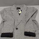 Ebossy Women's Casual Oversized Blazer Suit Notch Lapel Button Plaid Work Office Jacket Wool Pea Coat (2XL, Grey)