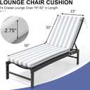 Crestlive Chaise Lounge Cushions Outdoor Set of 2, 80"x23", Waterproof | Pool Lounge Chair Cushions with Removable Cover, Fade Resistant Lounger Cushions for Patio Furniture, Gray on White