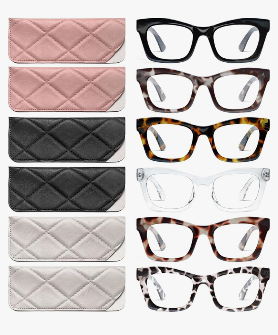 CCVOO Stylish Reading Glasses for Women, Eyeglasses, Blue Light Readers for Women, Computer Eye Glasses, Cheaters 1,5
