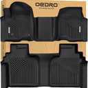 OEDRO Floor Mats Fit for 2019-2025 Chevrolet Silverado GMC Sierra 1500 & 2020-2025 2500HD 3500HD Crew Cab Bench Seat, All-Weather Protection Floor Liners, TPE Material Car Mats, Black
