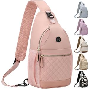 Small Crossbody Purses Bags for Women Men Travel, Chest Sling Bag Women Casual Cross Body Bag for Woman Sling Backpack (Medium, Light Pink)