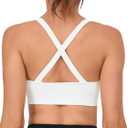 RUNNING GIRL Sports Bras for Women,Seamless Strappy Sports Bra High Support Crisscross Back with Removable Pads (Beige, M)